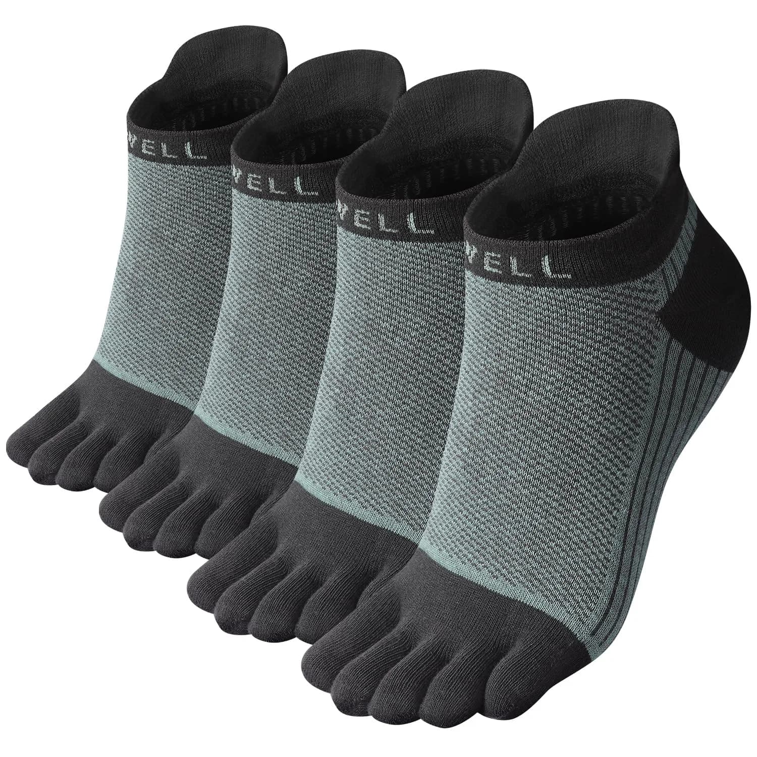 VWELL Cotton Toe Socks Five Finger Socks No Show Crew Athletic Running Socks 4 Pairs,Size 7-11 | Moisture Wicking & Breathable - main product image