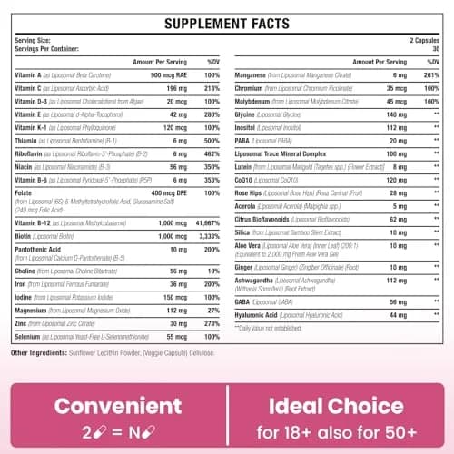 Sambugra Liposomal Multivitamin for Women 1400MG | Supports Immunity, Hair & Skin (100 words) thumbnail 5