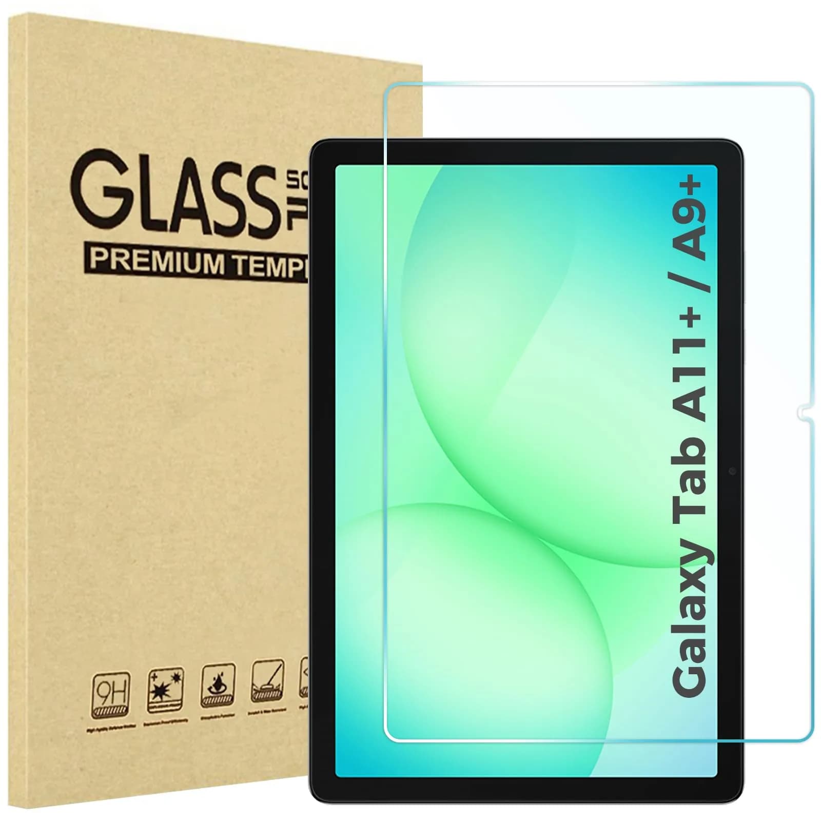 ProCase Tempered Glass Screen Protector for Samsung Galaxy Tab A9+ 11 Inch | 9H Hardness, HD Clear, Bubble-Free Installation - main product image