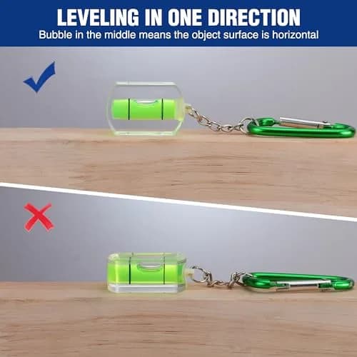 WORKPRO 3-Pack Mini Pocket Tool Spirit Level with Keychain | Accurate Bubble Level for Picture Hanging & Layout thumbnail 5