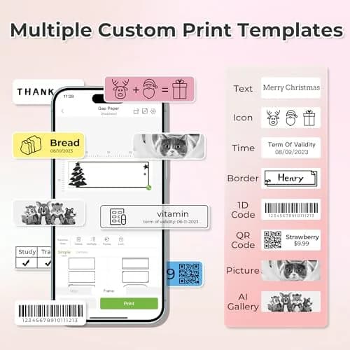 Nelko P21 Bluetooth Label Maker Machine with Tape | Portable Wireless Mini Label Printer thumbnail 3