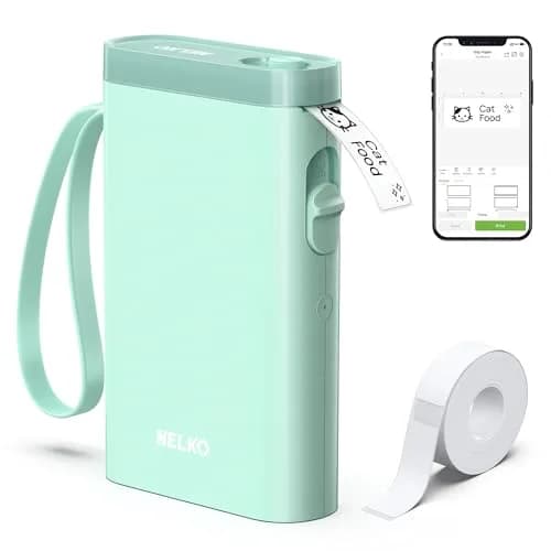 Nelko P21 Bluetooth Label Maker Machine with Tape, Green | Portable, Inkless Printing, 203 DPI thumbnail 1
