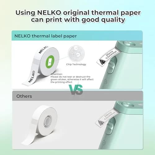 Nelko P21 Bluetooth Label Maker Machine with Tape, Green | Portable, Inkless Printing, 203 DPI thumbnail 8