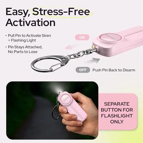 WETEN Personal Safety Alarm Keychain 130dB 3-Pack | 2.27 kg (5 lb) Total Weight thumbnail 3