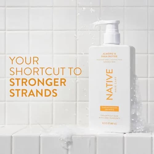 Native Almond & Shea Butter Strengthening Shampoo and Conditioner Set — 490ml (16.5 fl oz each, Pack of 2) | For All Hair Types, Color-Treated, Fine to Dry Damaged Hair thumbnail 2