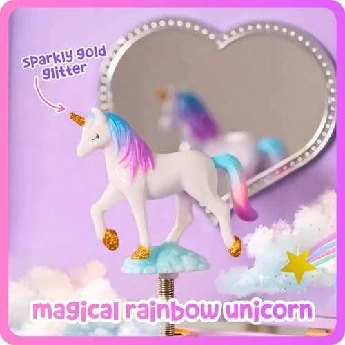 Giggle & Honey Musical Unicorn Jewelry Box for Girls, 17.1 x 13.3 x 15.2 cm | Dancing Unicorn Figure thumbnail 5
