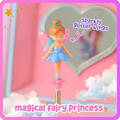 Giggle & Honey Musical Fairy Jewelry Box for Girls 17cm (6.75 in) | Plays 'Dance of the Sugar Plum Fairy' thumbnail 5