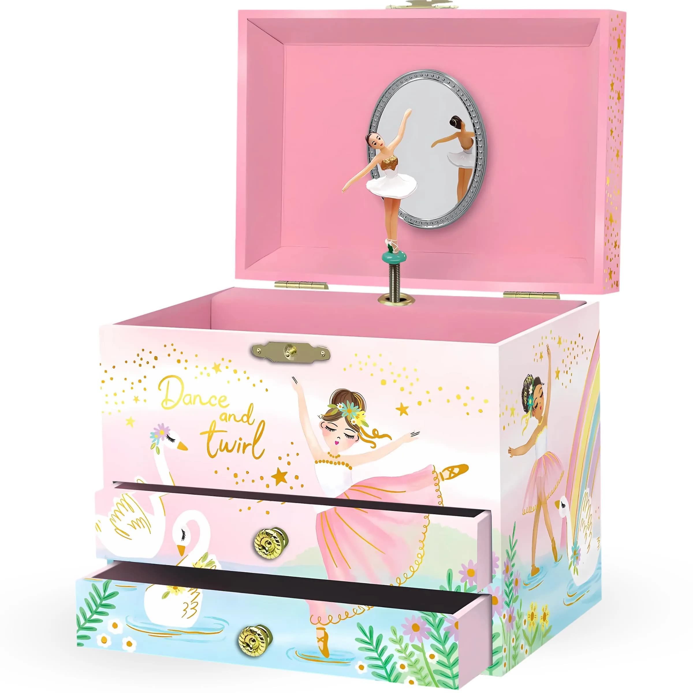 Giggle & Honey Musical Fairy Jewelry Box for Girls 17cm (6.75 in) | Plays 'Dance of the Sugar Plum Fairy' — Twirling Ballerina