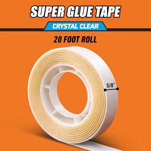GORILLA Super Glue Tape High Tack Double Sided Clear 5/8in x 20ft | Permanent Adhesive for Wood, Metal, Fabric, Glass, Tile, Plastic thumbnail 5