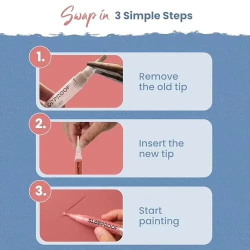Slobproof Replacement Brush Tips for Refillable Touch-Up Paint Pens | Precision, Durable & Reusable thumbnail 5