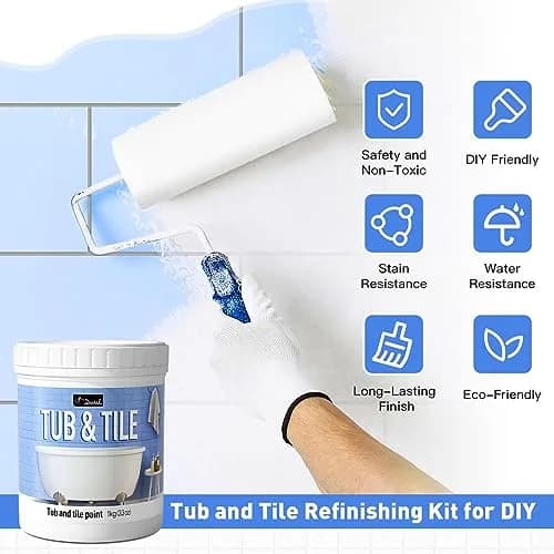 DWIL Tub and Tile Paint 16.5 oz (490 ml) Semi-Gloss White | Refinish Bathtubs, Sinks, Countertops & Tiles thumbnail 9