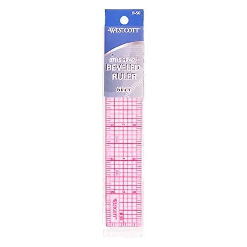 Westcott 6-Inch Beveled Transparent Ruler (B-50) - Pack of 2 | Precision Drafting Tool with Metric & Imperial Scales thumbnail 2