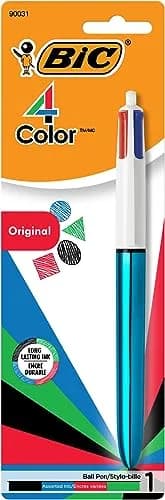 BIC 4-Color Original Retractable Ball Pens, Medium Point (1.0mm), 2-Pack | Smooth Ink Flow thumbnail 2