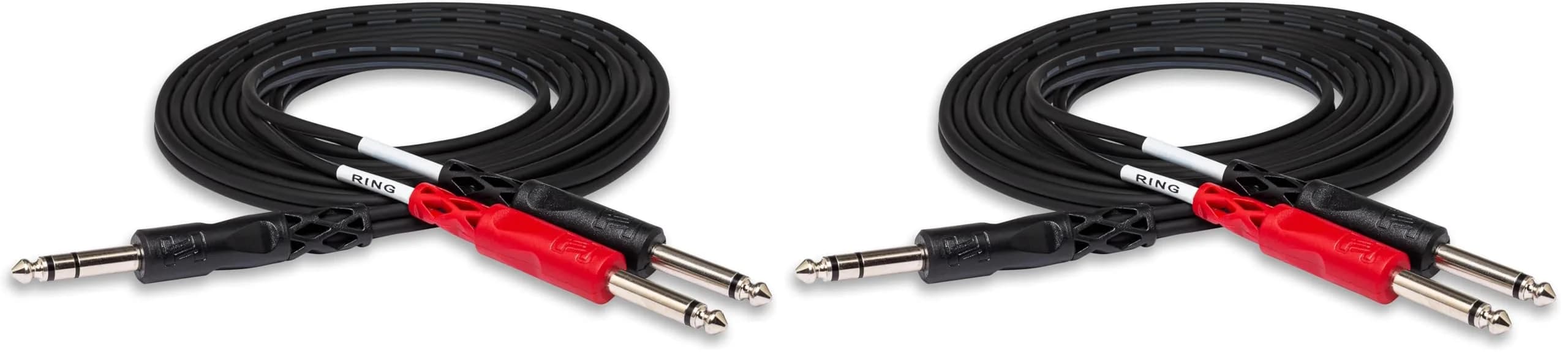 Hosa STP-203 1/4" TRS to Dual 1/4" TS Insert Cable 3m Pack of 2 | Durable Copper Audio Cable - main product image
