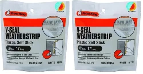 Frost King M13WH V-Seal Weather-Strip 2 x 17 ft (10.36 m) White | Seals Gaps Against Drafts, Dust, and Water thumbnail 1
