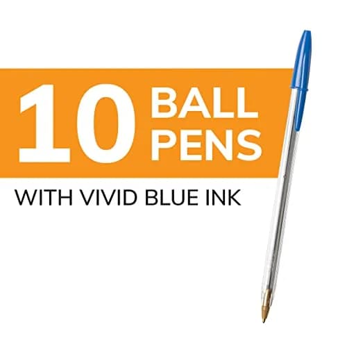 BIC Cristal Xtra Smooth Stic Ballpoint Pens, Medium Point 1.0mm, Blue Ink | 20-Count Pack | Smooth Writing thumbnail 2