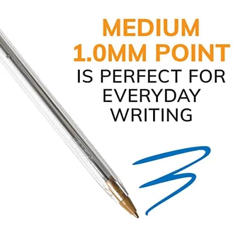 BIC Cristal Xtra Smooth Stic Ballpoint Pens, Medium Point 1.0mm, Blue Ink | 20-Count Pack | Smooth Writing thumbnail 3
