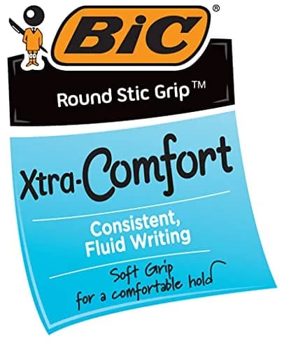 BIC Round Stic Grip Xtra Comfort Red Ballpoint Pens, Medium Point (1.2mm), 24 Pens | Smooth Ink Flow for Students & Office thumbnail 3