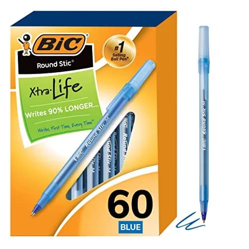 BIC Round Stic Xtra Life Ballpoint Pens, Medium Point 1.0mm, Blue, 540 Count | Smooth Ink Flow for Writing Comfort thumbnail 1