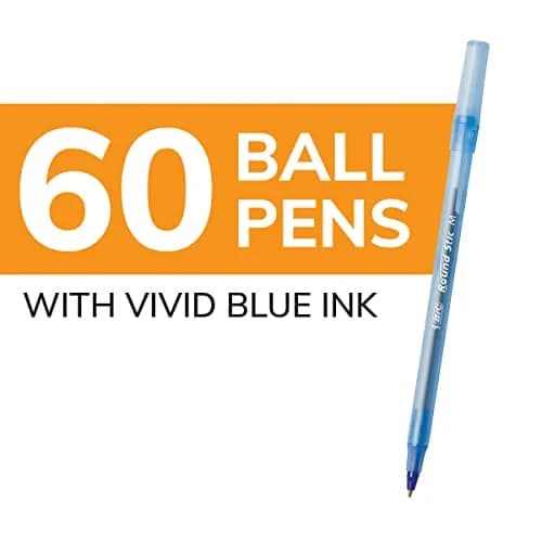 BIC Round Stic Xtra Life Ballpoint Pens, Medium Point 1.0mm, Blue, 540 Count | Smooth Ink Flow for Writing Comfort thumbnail 2