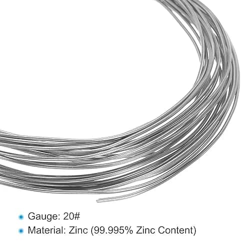 PATIKIL 99.995% Pure Zinc Wire 20 Gauge 1mm Diameter, 10m (32.8ft) Total Length | Corrosion-Resistant Craft Wire for Shaping & Embellishment thumbnail 4
