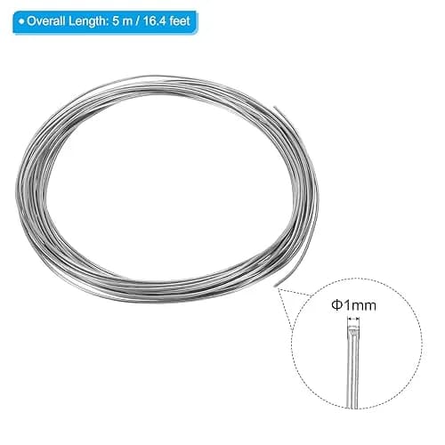 PATIKIL 99.995% Pure Zinc Wire 20 Gauge 1mm Diameter, 10m (32.8ft) Total Length | Corrosion-Resistant Craft Wire for Shaping & Embellishment thumbnail 2