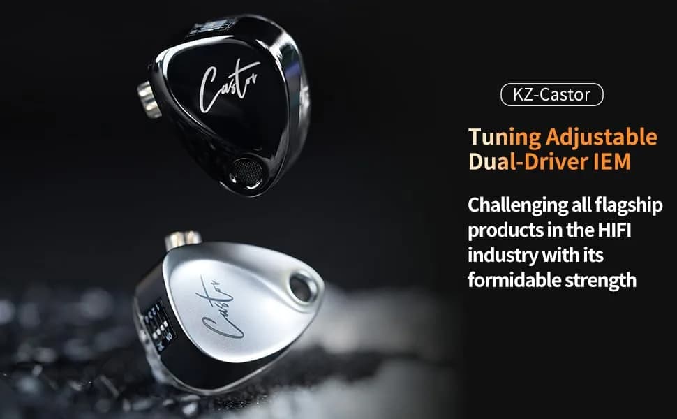 EZ EAR KZ Castor Wired In-Ear Monitor Headphones 2DD Tuning Adjustable Bass thumbnail 5