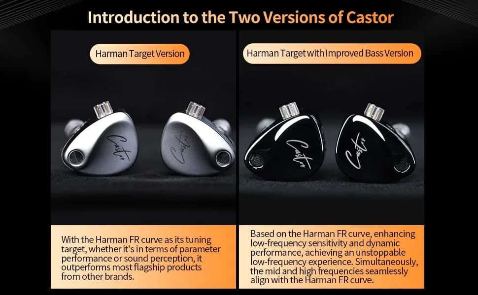 EZ EAR KZ Castor Wired In-Ear Monitor Headphones 2DD Tuning Adjustable Bass thumbnail 7