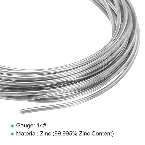 PATIKIL 99.99% High Purity Zinc Wire - 2 Roll 14 Gauge Soft Beading Wire 2mm (5m/16.4ft) | For Crafting & Scientific Use thumbnail 4
