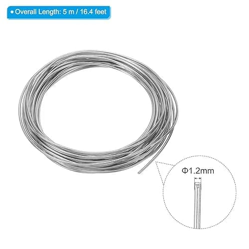 PATIKIL 99.99% High Purity Zinc Wire 1.2mm (16.4 Ft / 5 m) | Soft Beading Lab Scientific Experiment Tool thumbnail 2