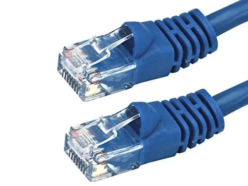 Monoprice 7FT 24AWG Cat6 550MHz UTP Ethernet Bare Copper Network Cable - Blue | 2-Pack, Snagless, Gold Contacts thumbnail 2