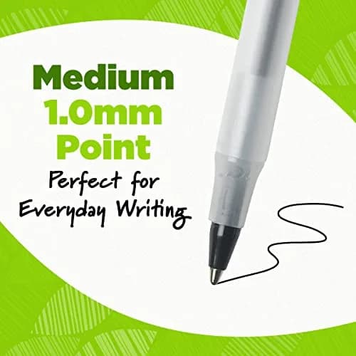 BIC Ecolutions Round Stic Ballpoint Pens, Medium Point 1.0mm, Blue Ink, 100 Count | Smooth Ink Flow for Daily Writing thumbnail 4