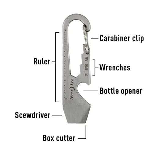Nite Ize KMT-11-R3 Carabiner Multi-Tool | Stainless Steel, 2 Pack, Silver thumbnail 8