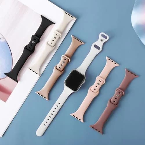 Eilesuny Slim Thin Bands Compatible with Apple Watch 38mm 40mm 41mm 42mm 44mm 45mm 46mm 49mm | 6 Pack Silicone Sport Strap for iWatch Series 11/10/9/8/7/6/5/4/3/2/1 Ultra SE thumbnail 2