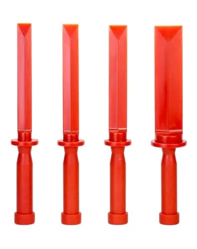 QWORK Plastic Chisel Scraper Set 3/4" 7/8" 1" 1-1/2" | 4-Piece Set for Debris, Adhesives, Film, Paint Removal thumbnail 1