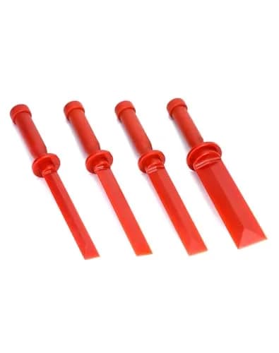 QWORK Plastic Chisel Scraper Set 3/4" 7/8" 1" 1-1/2" | 4-Piece Set for Debris, Adhesives, Film, Paint Removal thumbnail 7