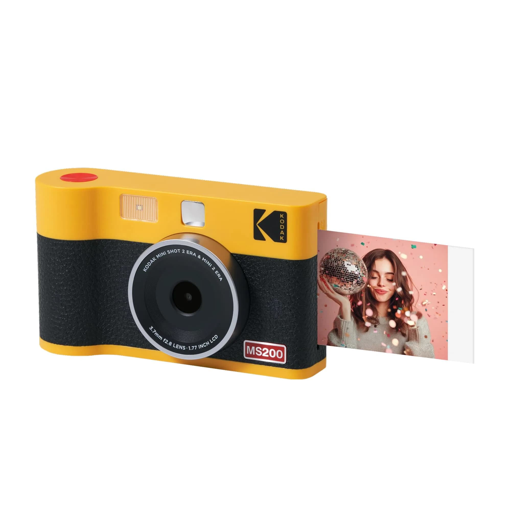 KODAK Mini Shot 3 ERA Instant Camera & Printer 3x3" Photos, Yellow | 4PASS Dye Sublimation Printing — Yellow / 2x3 Camera + 8 Sheets