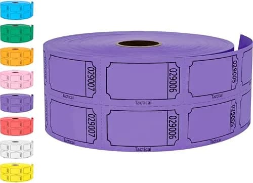 Tacticai Purple Raffle Tickets 1000 Count (2" x 1.75") | Consecutively Numbered for Events & Fundraisers thumbnail 1