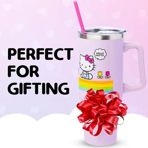 Silver Buffalo Sanrio Hello Kitty Spring Stainless Steel Tumbler 1183ml (40oz) | Keeps Drinks Hot 4 Hrs, Cold 6 Hrs thumbnail 4