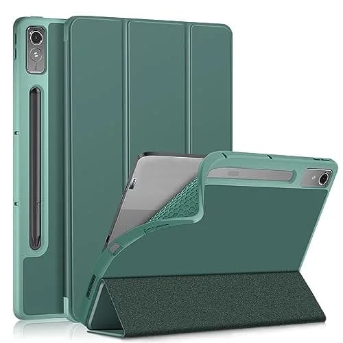 DINGGUAGUA Dark Green Case for Lenovo Tab P12 12.7 Inch (2023/2024) | Multi-Angle Stand Cover with Auto Sleep/Wake thumbnail 1