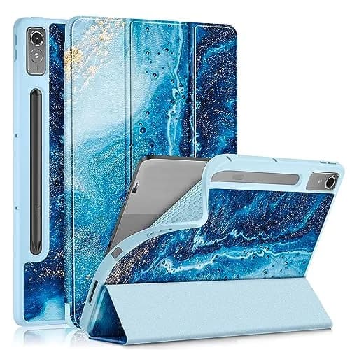 DingGuagua Sea Wave Case for Lenovo Tab P12 12.7 Inch (2023/2024) TB-370FU, Soft TPU Back Shell with Multi-Angle Stand thumbnail 1