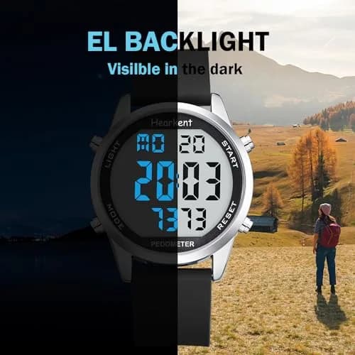 Hearkent Pedometer Watch for Walking for Senior Step Counter Watch | Large Numbers, Waterproof, Simple Control thumbnail 3
