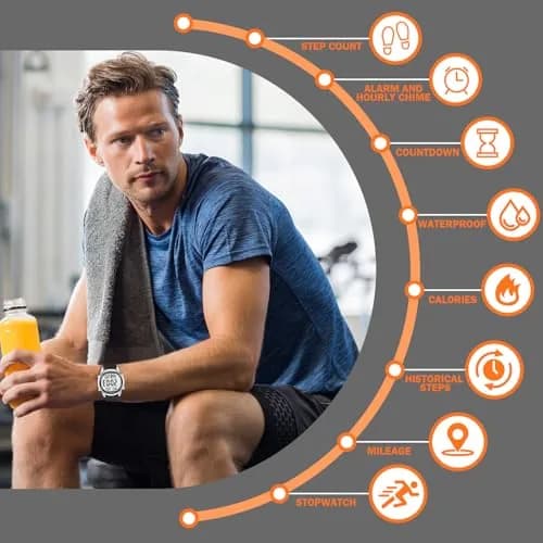 Hearkent Pedometer Watch for Walking for Senior Step Counter Watch | Waterproof, Large Display, Simple Control thumbnail 3