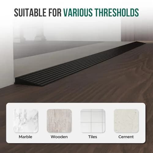 Boiarc Threshold Ramps for Doorways 3/8'' Rise-3.3Ft Long | Rubber Non-slip Threshold Strip thumbnail 6