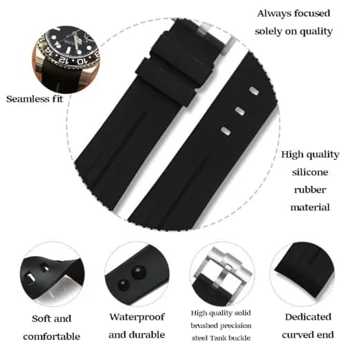 Niziruoup Pink White Line Rubber Watch Band for Moonswatch 20mm (0.79in) | Curved No Gap, Premium TPU thumbnail 3