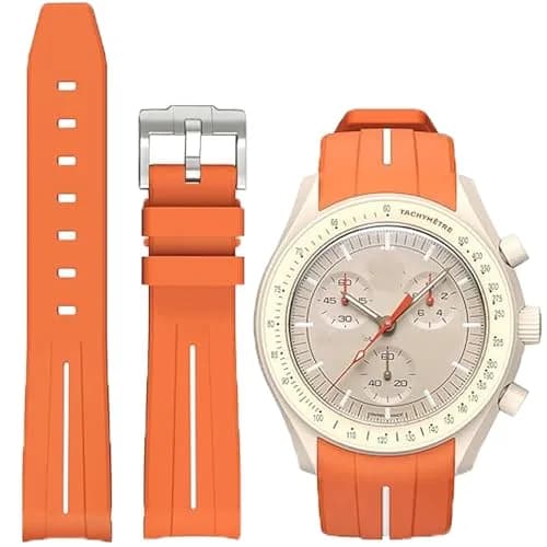 Niziruoup Rubber Strap for Moonswatch Watch, 20mm Curved No Gap Silicone Rubber Band for Men Women thumbnail 1