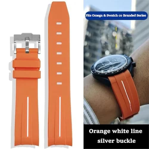 Niziruoup Rubber Strap for Moonswatch Watch, 20mm Curved No Gap Silicone Rubber Band for Men Women thumbnail 4