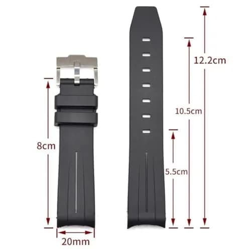 Niziruoup Rubber Strap for Moonswatch Watch, 20mm Curved No Gap Silicone Rubber Band for Men Women thumbnail 5