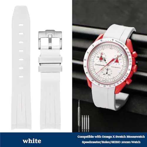 Niziruoup Rubber Strap for Moonswatch Watch | Curved No Gap Silicone Band for Men Women thumbnail 3