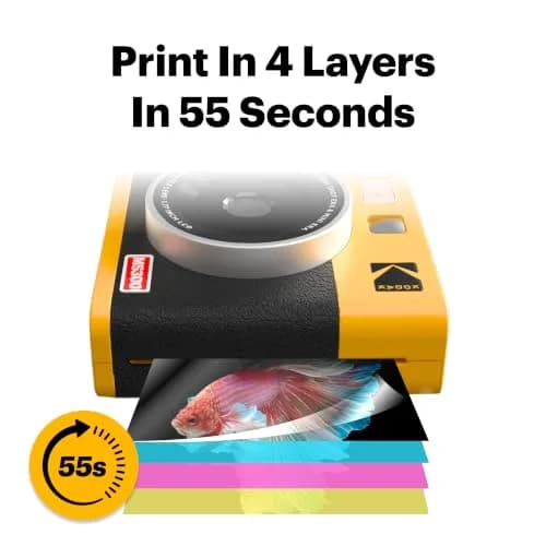 KODAK Mini Shot 3 ERA Instant Camera & Printer 3x3" Photos, Yellow | 4PASS Dye Sublimation Printing thumbnail 4